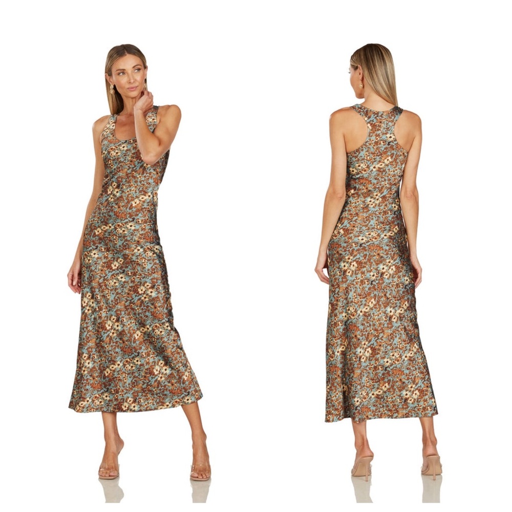 Trish Scully Giselle Dress Blue Floral Racerback